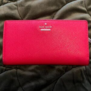 Kate Spade Red Leather French Wallet Bifold